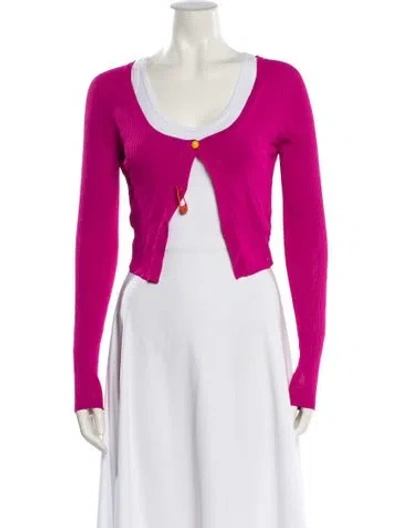 Pre-owned Versace Scoop Neck Sweater In Pink