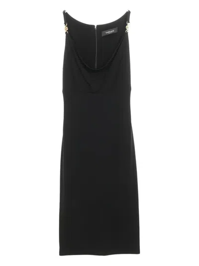 Pre-owned Versace Scoop-neck Sleeveless Dress In Black