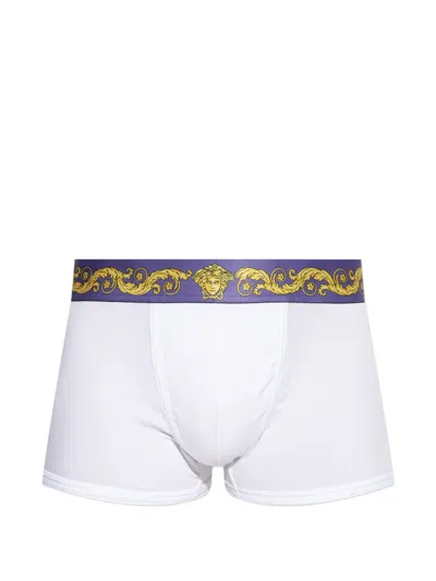 Versace Scroll-print Waistband Boxers In White