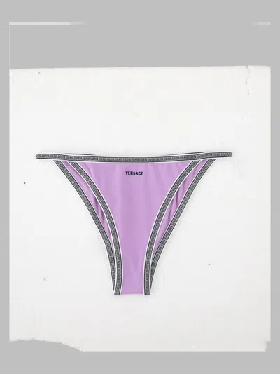 Versace Sculpted One-piece Swimsuit In Purple
