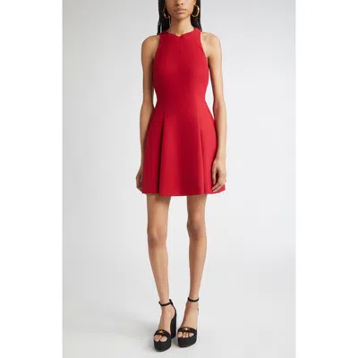 Versace Sculptural Wool Blend Fit & Flare Dress
