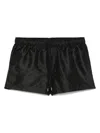 Versace Waistband Elastic Swim Shorts With Button Detail In Black