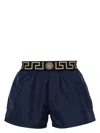 Versace Blue Swimsuit Shorts With Greca Detail In Blue