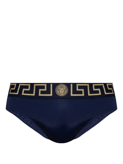 Versace Greca Border Swim Briefs In Multicolor