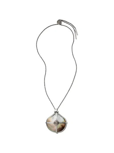 Versace Sea Frames Necklace In Metallic