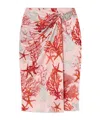 Versace Sea Life-print Midi Skirt In Pink