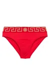 Versace Red Greca Border Briefs In Red