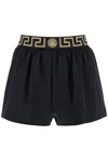Versace Greca-print High-waist Boxers In Black (black)