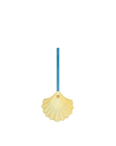 Versace Seashell Leather Charm In Yellow