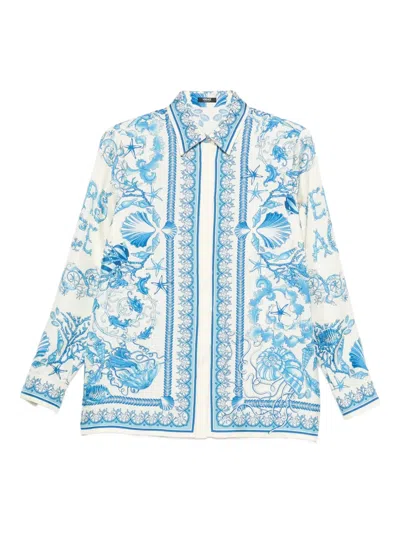 Versace Seashell-print Shirt In Multi