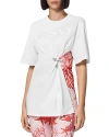 Versace Safety Pin Barocco Sea Printed T-shirt In White Multi