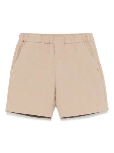 Versace Kids' Seersucker Shorts In 褐色