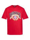 Versace Sequin-embellished Crew-neck T-shirt In Red