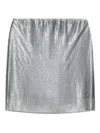 Versace Sequin-embellished Mini Skirt In Silver