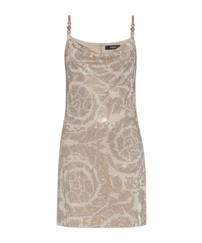 VERSACE VERSACE SEQUIN-DETAILED SLEEVELESS DRESS