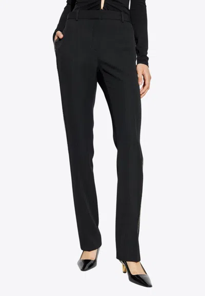 Versace Sequin Stripes Pants In Black