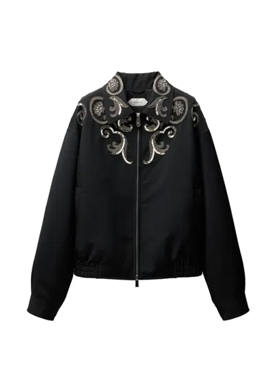 Versace Sequin-embellished Jacket In Black