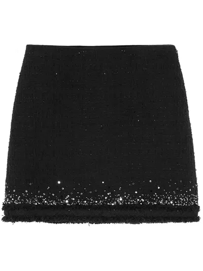 Versace Sequinned High-waist Skirt In Black