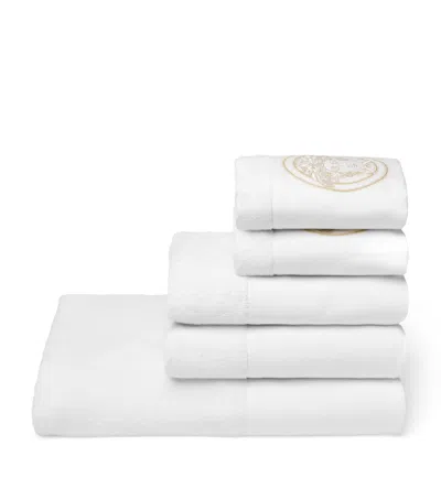 Versace Set Of 5 Medusa Gala Towels In White