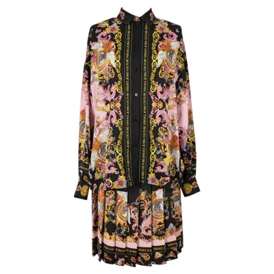 Pre-owned Versace Set Of Shirt And Skirt Printed With Pink