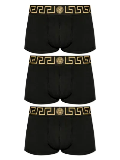 Versace Set Of Three Boxers With Greca Border
