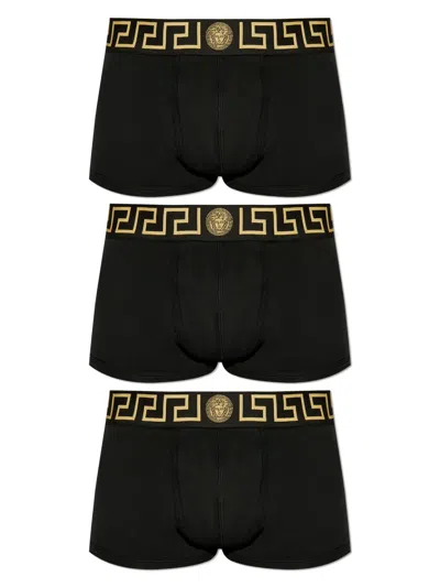 VERSACE SET OF THREE BOXERS WITH GRECA BORDER
