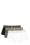 Versace Set Of Three Cotton Boxers In Multicolor