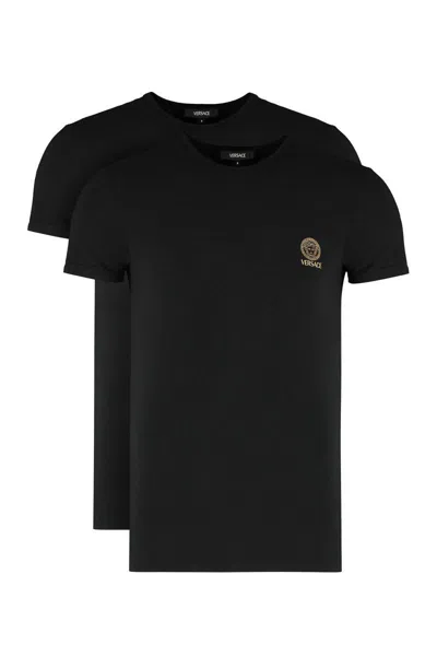 Versace Set Of Two T-shirt In Black