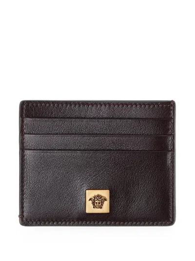 Versace Severine Leather Card Holder In Black