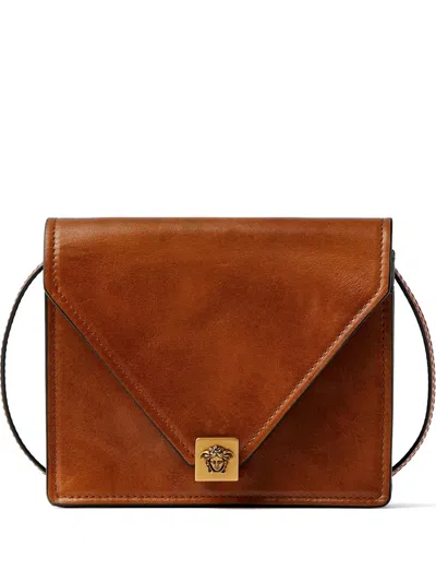 Versace Severine Leather Mini Bag In Brown