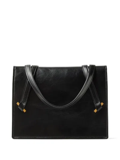 Versace Severine Leather Shoulder Bag In Black