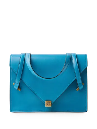 Versace Severine Leather Shoulder Bag In Blue