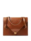 Versace Severine Leather Shoulder Bag In Brown