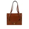 Versace Severine Leather Shoulder Bag In Brown