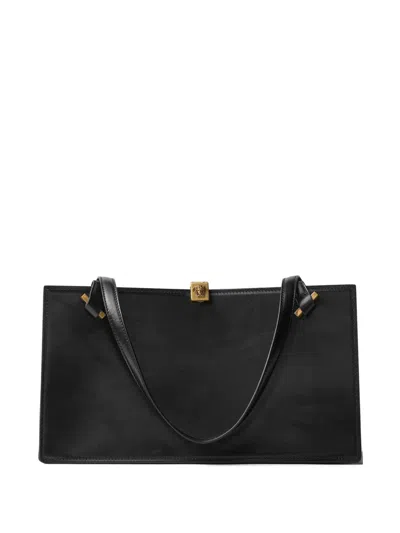 Versace Severine Leather Tote Bag In Black