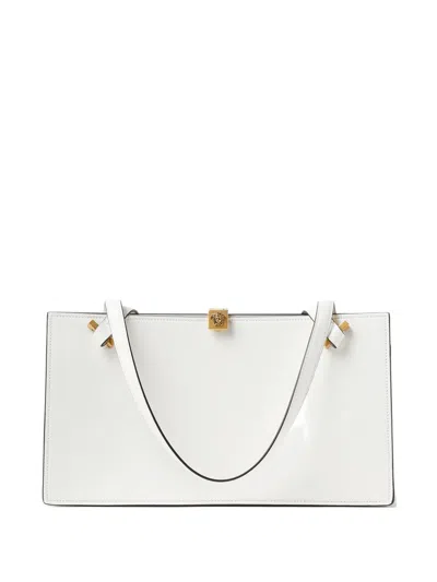 Versace Severine Leather Tote In White