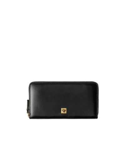 Versace Severine Leather Wallet In Black
