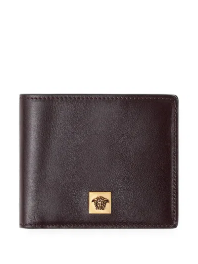 Versace Severine Leather Wallet In Brown