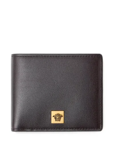 Versace Severine Leather Wallet In Brown