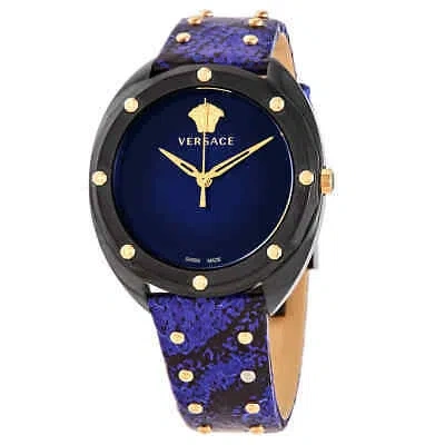Pre-owned Versace Shadov Quartz Black Dial Ladies Watch Vebm00418
