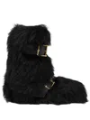 Versace Shearling Boots In Black