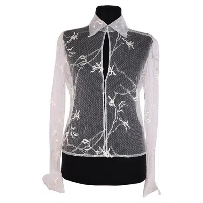 Pre-owned Versace Sheer Blouse By Gianni . In Black