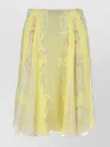 Versace Sheer Overlay A-line Skirt With Floral Pattern