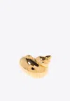 Versace Shell Motif Brass Ring In Gold