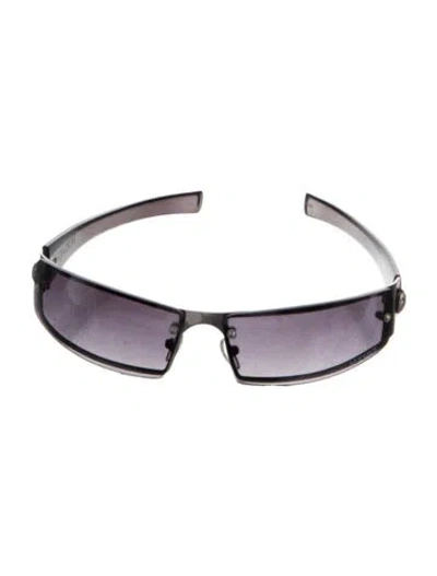 Pre-owned Versace Shield Gradient Sunglasses In Black