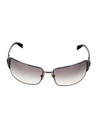 Pre-owned Versace Shield Gradient Sunglasses In Black