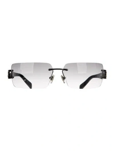 Pre-owned Versace Shield Gradient Sunglasses In Silver