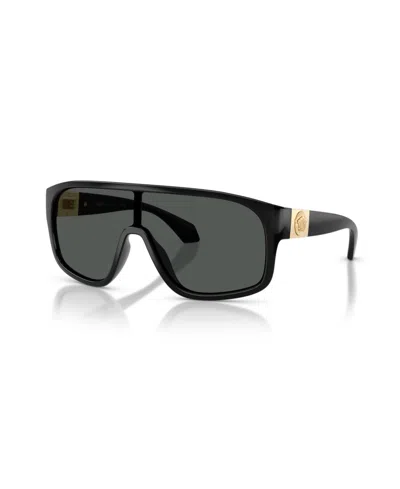 Versace Shield Round Sunglasses Ve4526u In Black