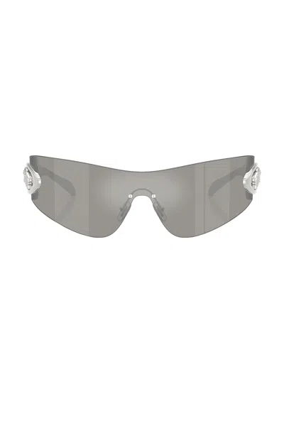 Versace Shield Sunglasses In Silver