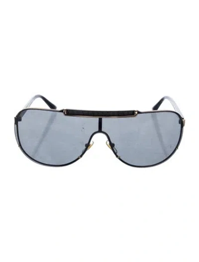 Pre-owned Versace Shield Tinted Sunglasses In Black